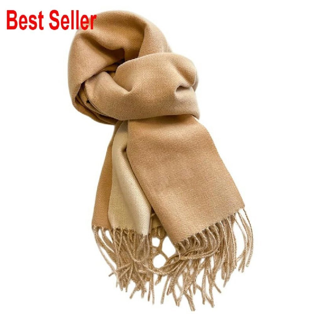 Classic Plaid Winter Scarf Soft Cashmere Feel Fringe Wrap Unisex Oversized Shawl